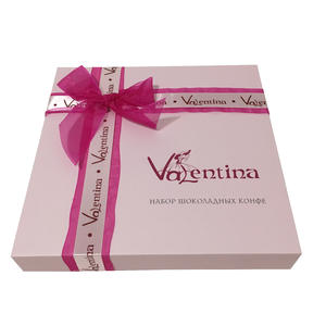 foldable chocolate box with grace surface treatment and ribbon