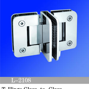 Brass T Hinge Glass To Glass Shower Door Glass Clamp T Shape Standard Duty Glass Hinges L-2108