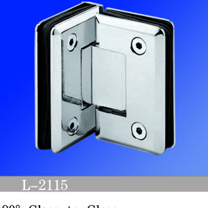 Standard Duty Shower Hinges Glass To Glass 90 Degree Glass Clamp Modern Design Glass Door Hinge L-2115