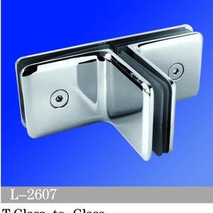 Beveled Edge Shower Glass Clamps Glass To Glass T Shape Hinge L-2607