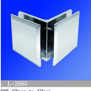 Square Corner Shower Glass Clamps Glass to Glass 90 degree Bathroom Accessories