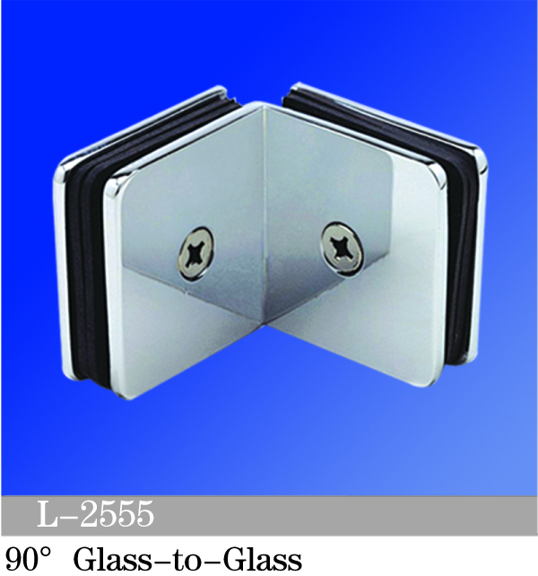 Beveled Edge Shower Glass Clamps 90° Glass-to-Glass L-2555