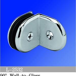 Beveled Edge Shower Glass Clamps 90° Wall-to-Glass L-2532
