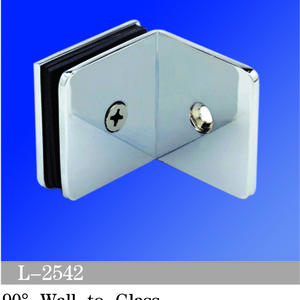 Beveled Edge Shower Glass Clamps 90° Wall-to-Glass L-2542
