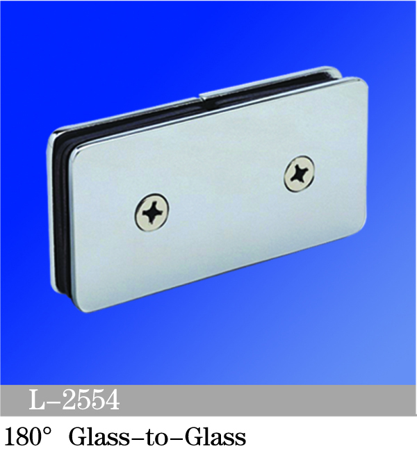 Beveled Edge Shower Glass Clamps 180° Glass-to-Glass L-2554