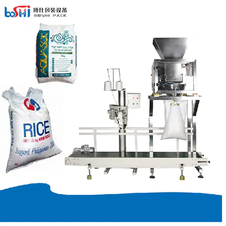 rice packing machine | Automatic big weigher 25kg rice filling packing sewing machine