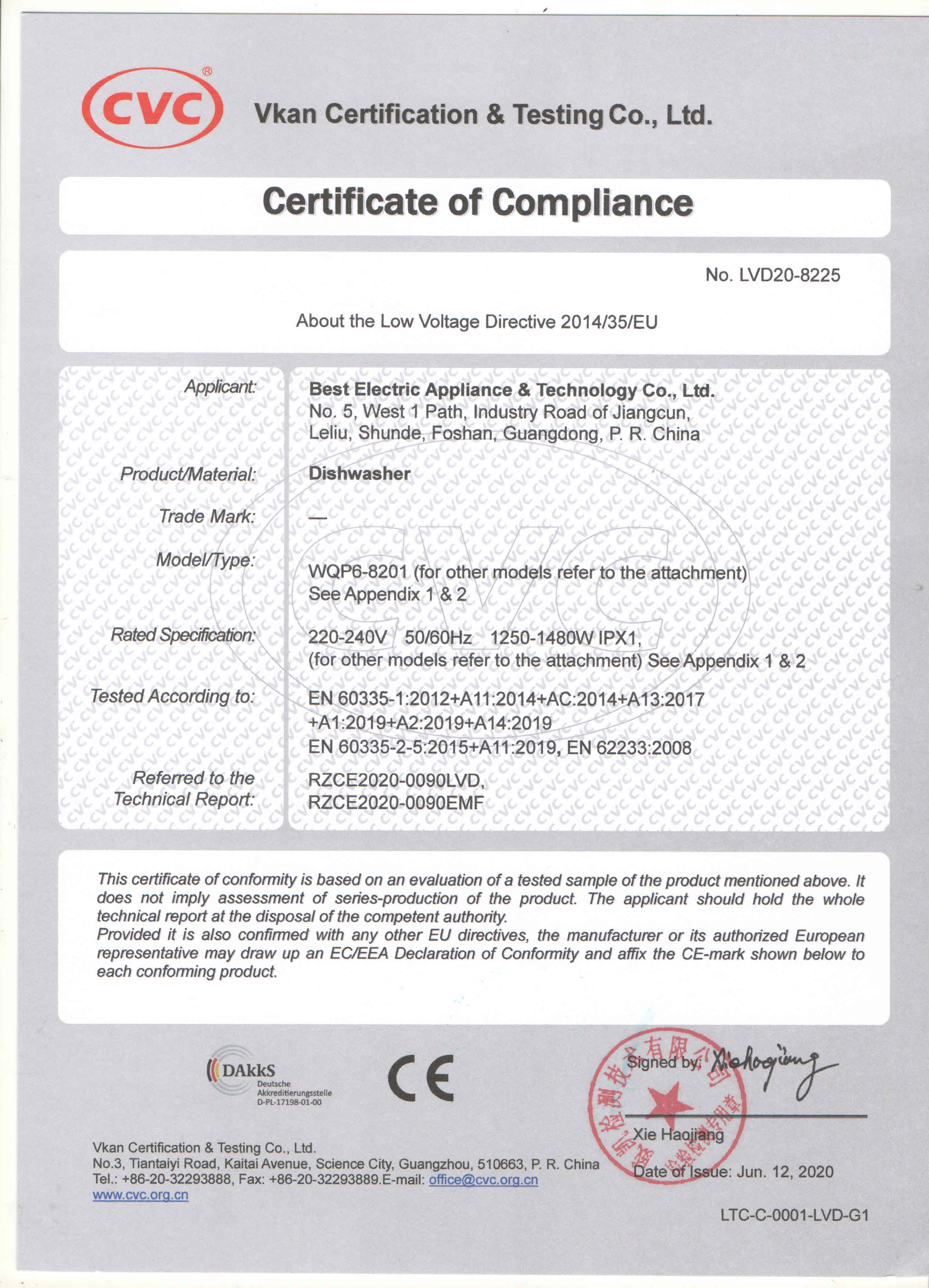 CE certificate-8 PLACE SETTINGS DISHWASHERS 