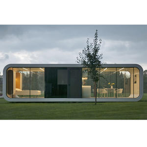 This luxurious prefabricated office is a 20-foot-long container house.