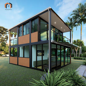 Luxury American Two Storey Prefabricated Glass Light Steel House