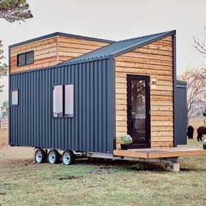 Modern Tiny Mobile Flat Pack Wood Home Light Steel Frame Portable Trailer Houses On Wheels