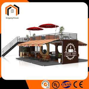 Luxury Container Coffee Shop Prefabricated House 40ft Shipping Container