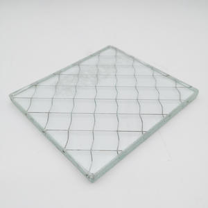 Good Quality 6.8mm Clear Beveled Square Tempered Chicken Mesh Glass For Interior Decoration