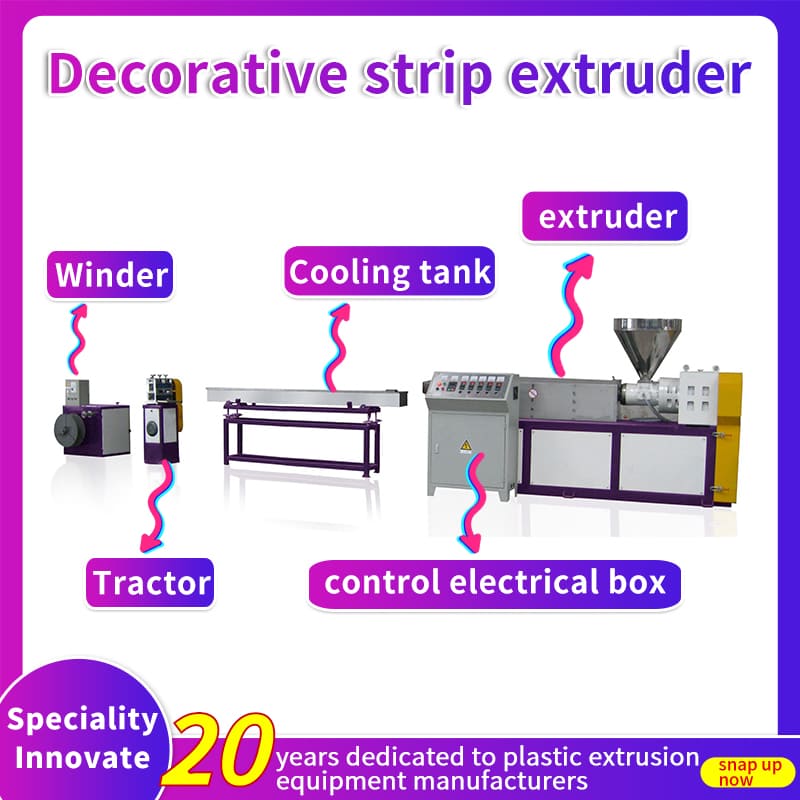 Decorative strip extruder