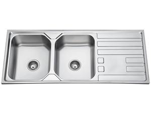 Stainless Steel Basin Double Bowls with a Tray - Lansida