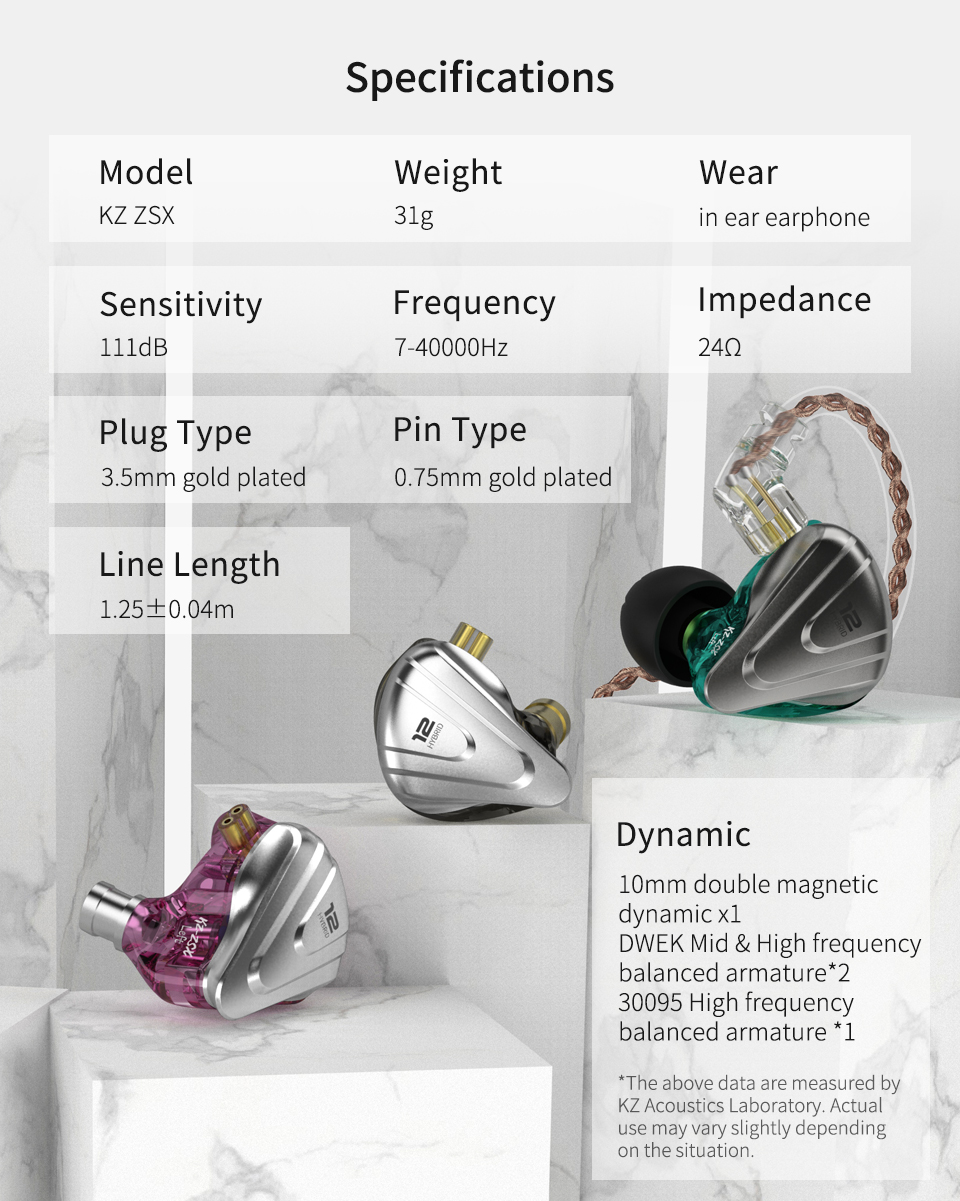 KZ ZSX In Ear Monitor Earphones Hybrid Earphone Banlance Armature