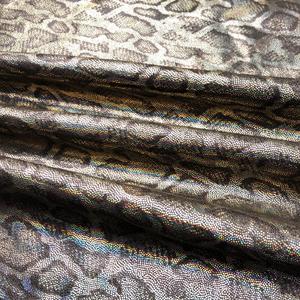 4 way stretch python pattern high grade moisture wicking snake printed foil fabric for sports