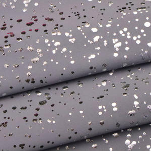 Sliver Dots Foil 4 Way Stretch Moisture Wicking Shiny Foil Printed Fabric For Sports
