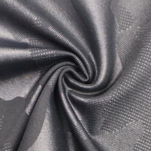 Camouflage Pattern High Elastic Black Microfiber Warp Knitted Embossed Fabric For Sports