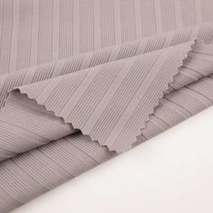 rib knit customized 4 way stretch stripe design breathable ribbed fabric for underwear