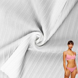 ribbed stripe elastic elastane polyamide breathable lightweight circular knit rib fabric for swimsuit
