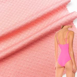 hot sale 200g stretchable jacquard style breathable spandex polyester fabric for swimwear