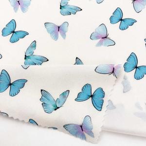 digital printed fabric customized butterfly print elastic quick dry breathable printing fabric for swim