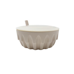TT085 & TT086  Bowl With Oval Straw | Silicone Bowl With Lid