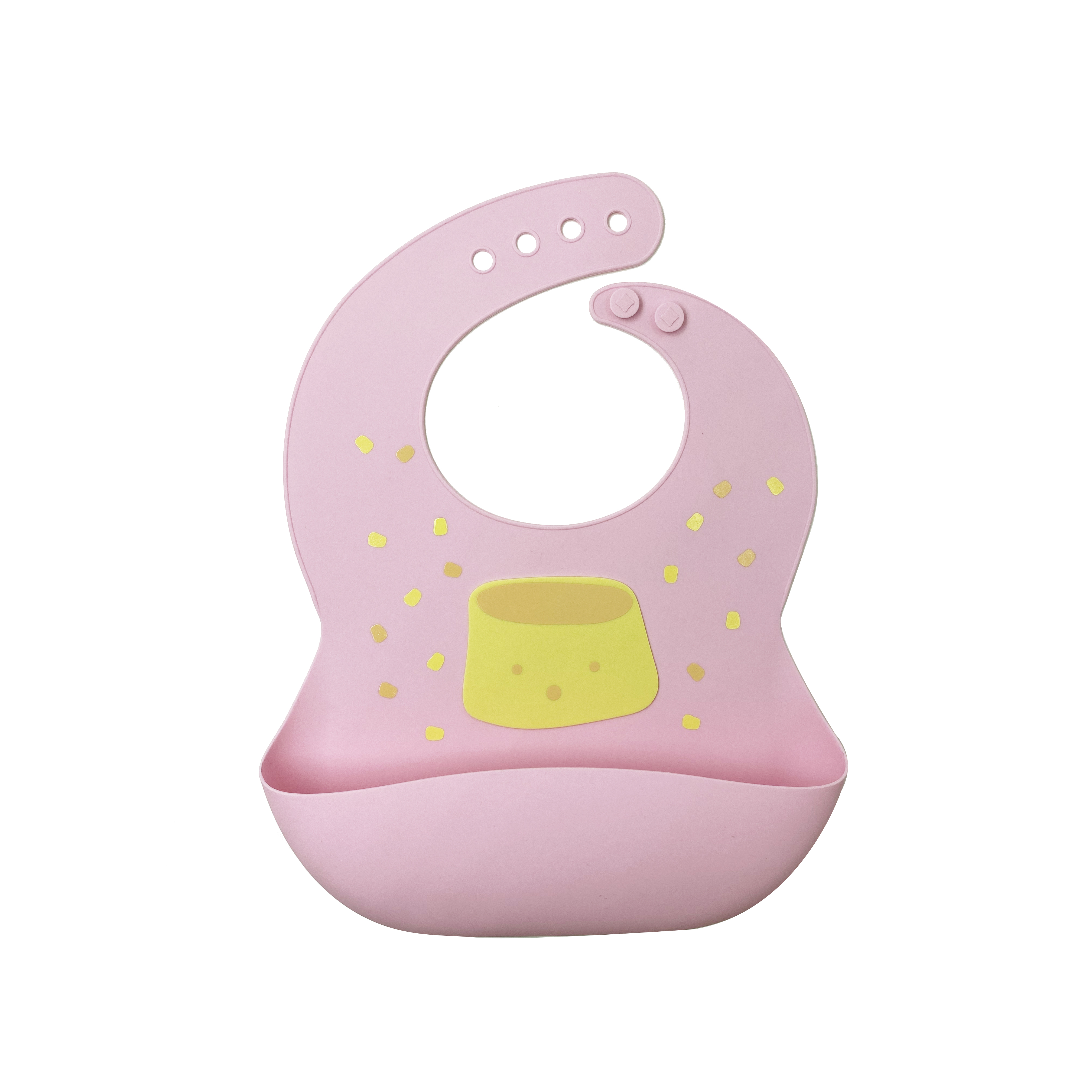 Dragon Provide KP020 Pudding Pattern Bib | babero de silicona para bebés