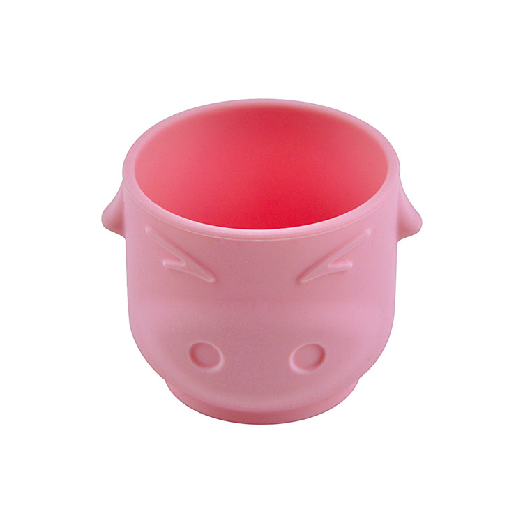 豚の形をしたシリコーンを飲むコップ|蓋付きシリコンカップ