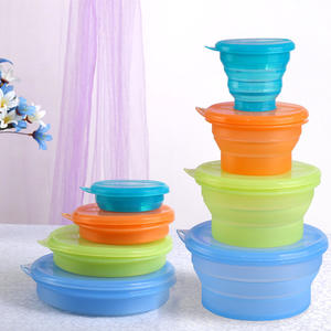 Silicone Utensils | SV024, SV025, SV026 Round Foldable Lunch Box Set, SV027 Foldable Cup
