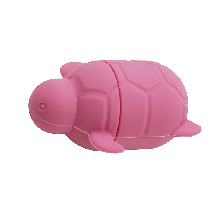 BA009 Juguetes de baño de silicona en forma de tortuga