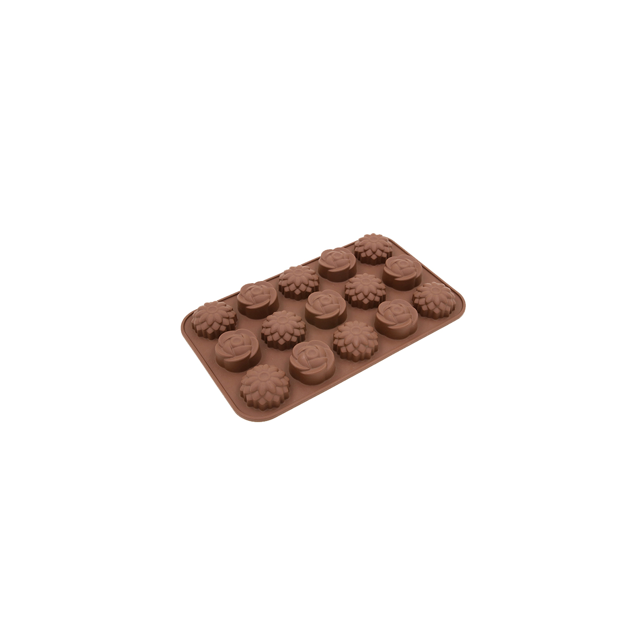シリコーンチョコレートモールド|IC037 15カップフラワーチョコレートモールド