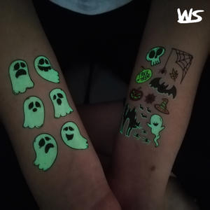 Halloween Glow In Dark Tattoo