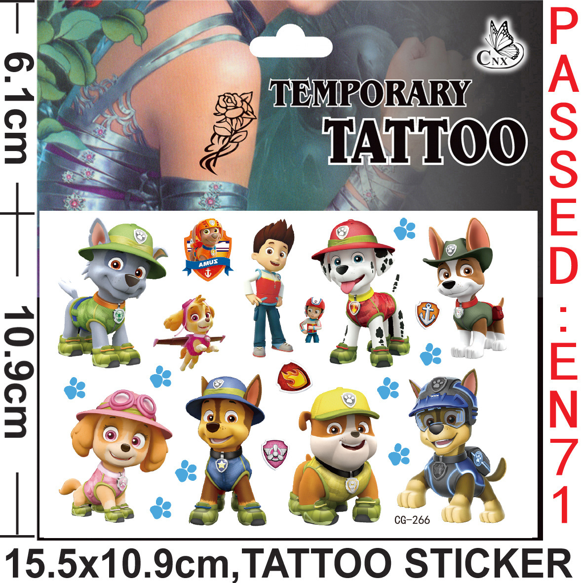 Customized Sticker Tattoo | PAW Patrol Tattoo Sticker Supply