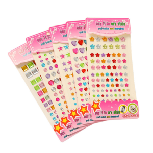 New Products Popular Custom DIY Colorful Gem Bling Face Crystal Self Adhesive Rhinestone Sticker Production For Promotion