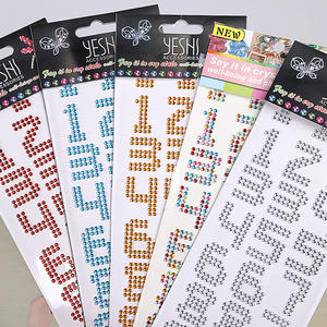 Cheap rhinestone sticker | alphabet rhinestone letters sticker | YH Craft