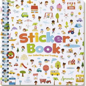 Sticker Farm Happy Day Series Travel-Size Reusable Puffy Sticker Paper Book For Collecting Stickers, Small Starter Activity Sticker Album With 40 Reusable Puffy Stickers