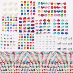 3000+Gem Stickers Jewels Stickers Rhinestone For Crafts Sticker Crystal Stickers Self Adhesive Craft Jewels For Arts & Crafts，Multicolor，Assorted Size