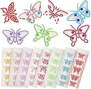 40 Pieces Butterfly Rhinestone Stickers Gem Self Adhesive Stickers Butterfly Diamond Stickers Butterfly Crystal Gems Sticker For DIY Craft, Cell Phones, Books, Cups, Photo Album Decorations
