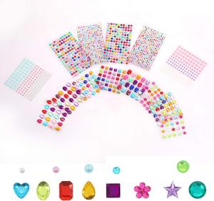 1782pcs Gems Stickers, Self Adhesive Gems For Crafts Bling Rhinestones For Crafts, Assorted Shapes Jewels Rhinestones Stickers, Multicolor