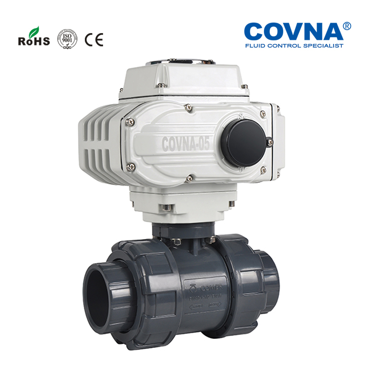 COVNA HK60-Q-P 2 način Pravi Union PVC električni kuglasti ventil