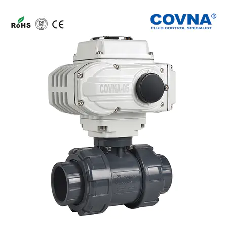 COVNA HK60-Q-P 2 -suuntainen todellinen unionin PVC sähköinen palloventtiili