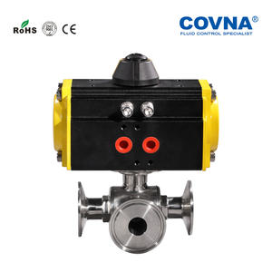 HK56-WT 3 Way Pneumatic Sanitary Ball Valve With Tri Clamp