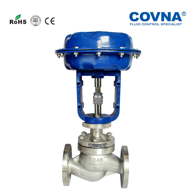 Válvula de control de globo neumático monoplaza COVNA