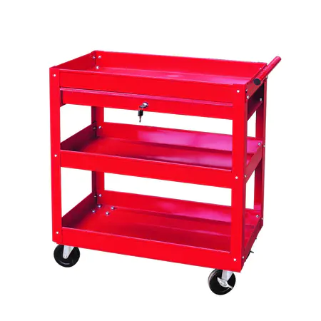 Three Tray Service Cart With Drawer