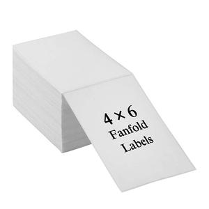 Waterproof eco friendly 4x6 direct thermal labels fanfold for zebra printers