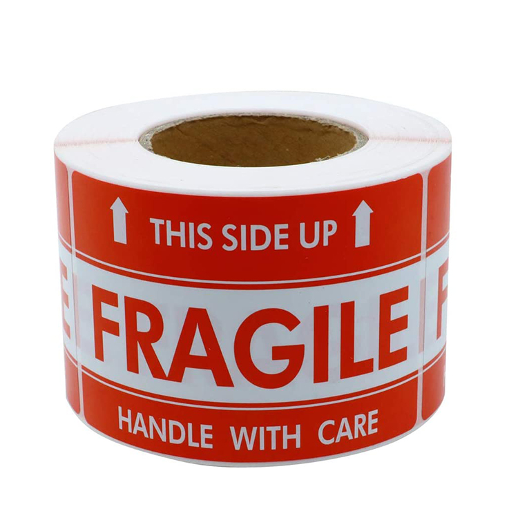 High Quality adhesive sticker manufacturer care fragile warning labels