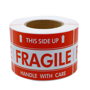 High Quality 3 X 5 Inch Permanent Adhesive Sticker Manufacturer Care Fragile Warning Labels