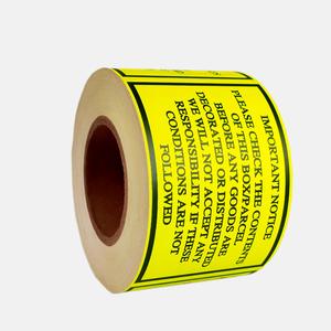 Custom Permanent Adhesive Light Yellow Fluorescent Label Sticker Paper 