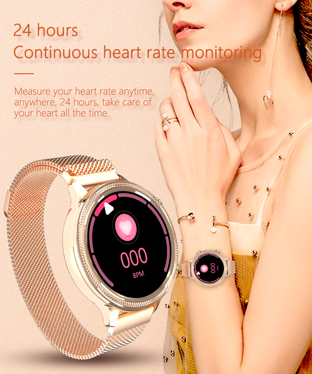 Jam tangan kesehatan wanita M3 layar bundar multi-fungsi jam tangan olahraga